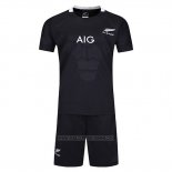 Maillot Enfant Kits Nouvelle-Zelande All Blacks Rugby 2019-2020 Domicile